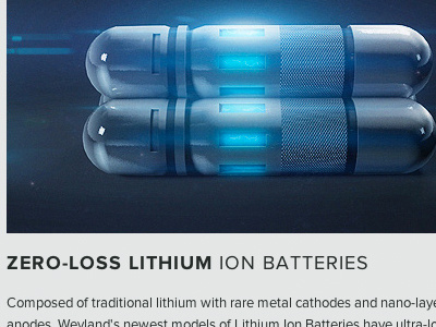 Weyland Industries - Zero Loss Lithium Ion Batteries