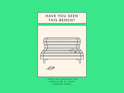 Have you? bench covid illustration isolation outside poster quarantine vector