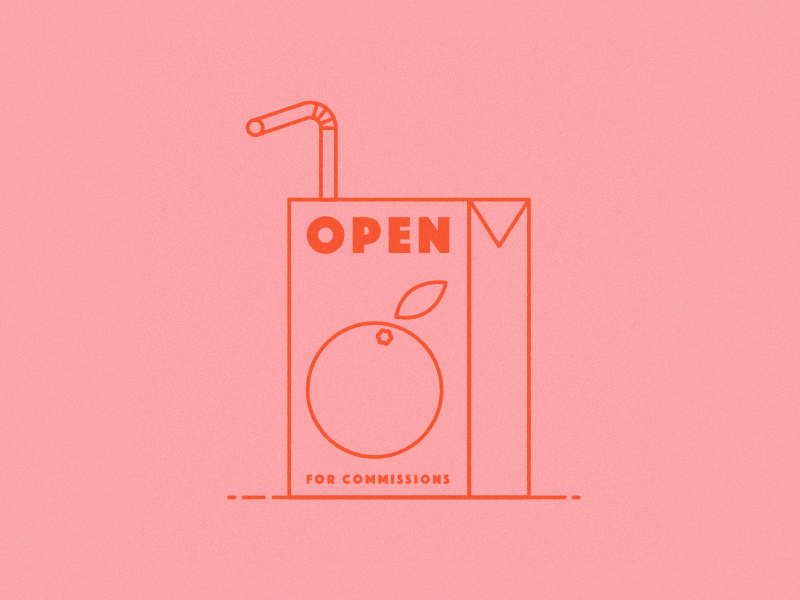 Open for commissions animation food gif illustration juice open package straw vector