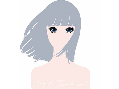 Girl anime art avatar eyes girl illustration illustrator manga minimalism vector