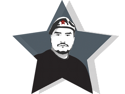 man illustrator man portrait star vector