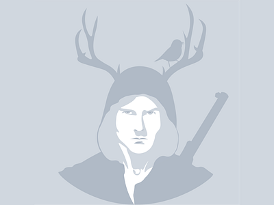 man deer hood horns illustrator man portrait vector