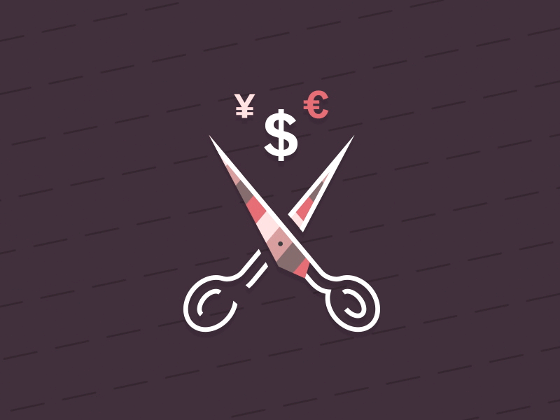 Cutting Costs after effects cut cycle graphic icon informational loop money motion graphics scissors snip texture vector web