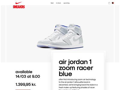 Nike sneakers product page