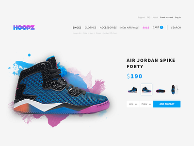 Hoopz.dk Product Page basket basketball denmark e commerce ecommerce online store photoshop redesign webshop