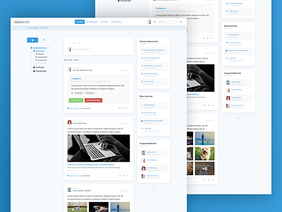 Social Platform documents feed files live search notifications options menu platform search sketch sketch app social widgets