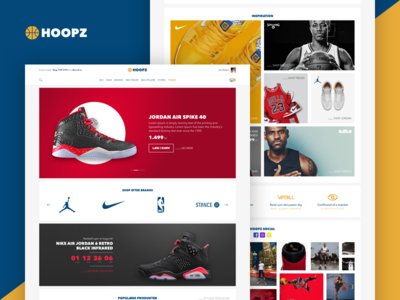 Hoopz v2.0 full view basket basket shoes basketball countdown design ecommerc webshop