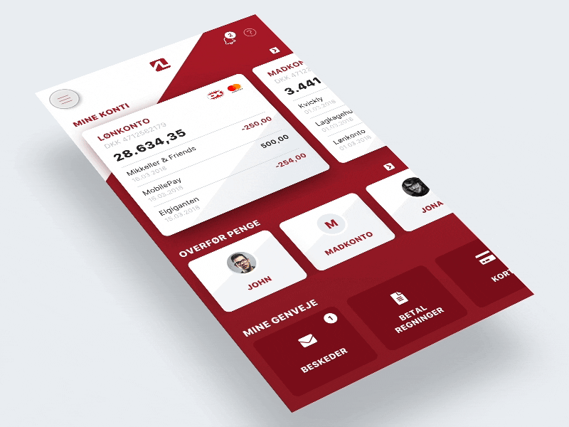 AL MobilBank - Page Transition app banking banking app fintech flinto navigation page transition transition ui ui animation