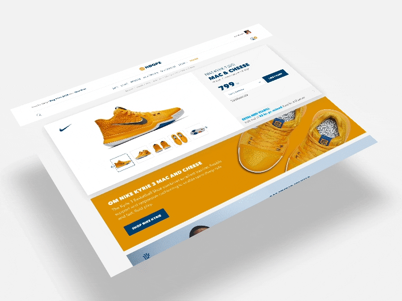 Hoopz - Cart and notification cart ecommerce flinto notification shop sneakers ui ui animation webshop