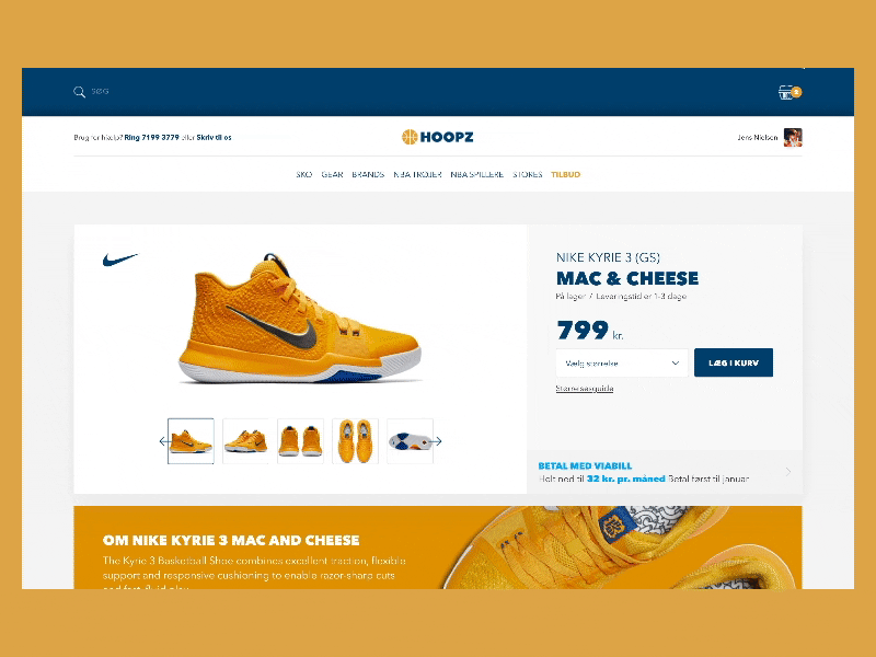 Hoopz - Cart and notification - Alternative cart e commerce ecommerce flinto notification shop sneakers ui ui animation webshop