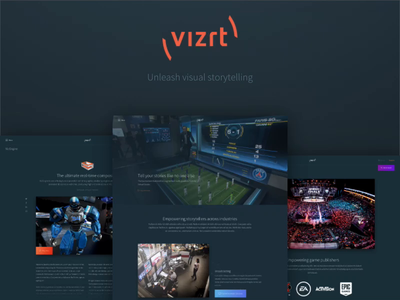 New vizrt.com - Unleash visual storytelling article page content creation content design design frontpage product page sitecore 9 sketch