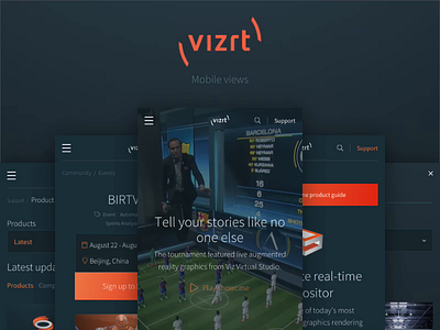 New vizrt.com - Mobile views article pages content mobile mobile content mobile search mobile website mobile website design navigation design search