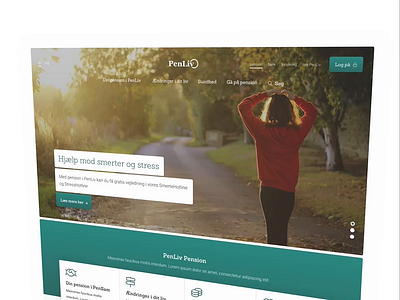 PenLiv Frontpage content design camera footer frontpage hero landing page navigation pension rotator web website