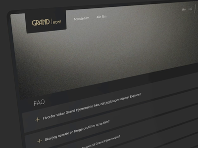 Grand Home - Streaming service - FAQ content content design design faq faq content movie movie site movies redesign concept