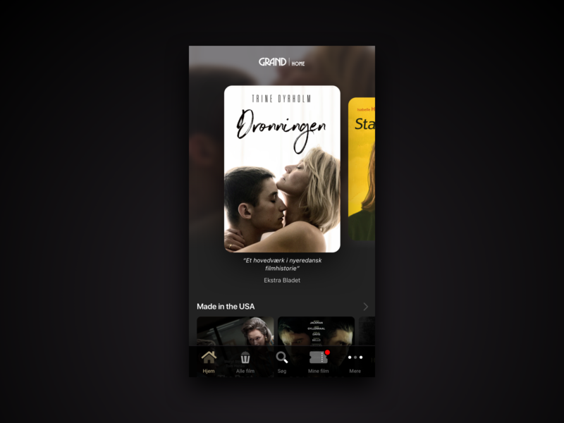 Grand Home - App home screen app app design design home screen mockup movies movies app redesign rental streaming ui
