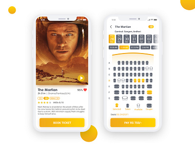 Cinema Booking App app booking cinema dribble movie shot ticket