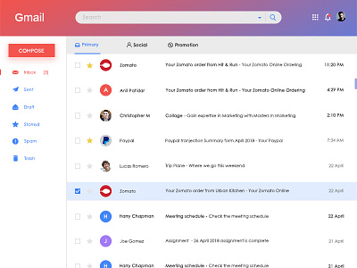 Gmail Redesign Concept concept design gmail redesign web