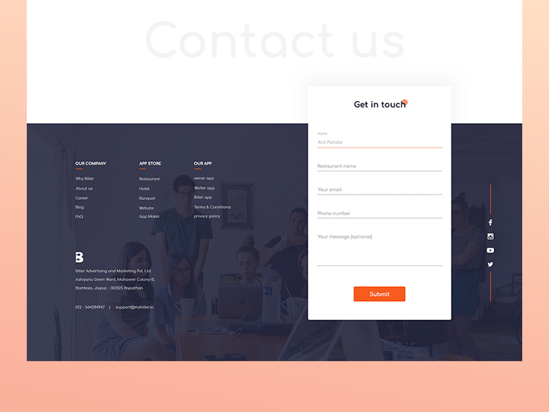Contact Us by Anil Patidar on Dribbble