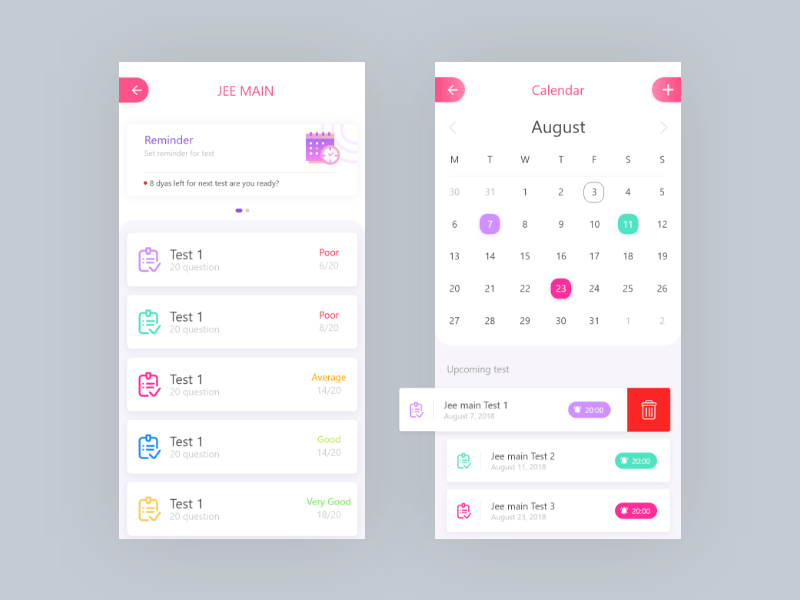 Calendar reminder by Anil Patidar on Dribbble