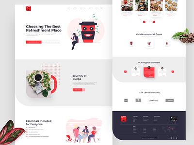 Cafe homepage cafe color landing page re-branding uidesign ux ui web