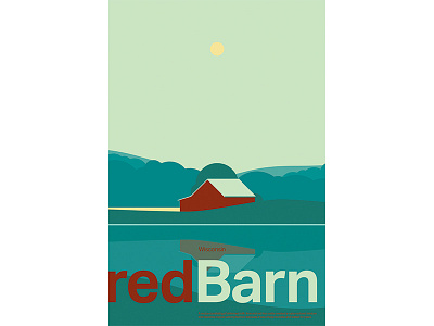 Red Barn Poster graphic design illustration