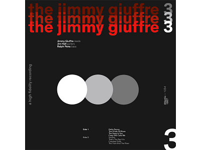 Jimmy Giuffre 3 - Vinyl LP Cover design graphic design typography