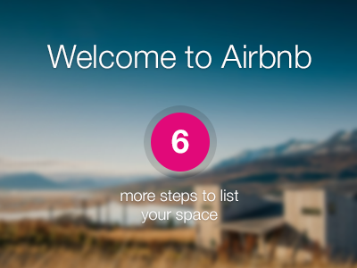 Welcome airbnb blur photo steps ui welcome