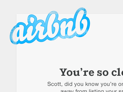 A Special Note airbnb blue clean email letter logo note paper stamp type typography ui white