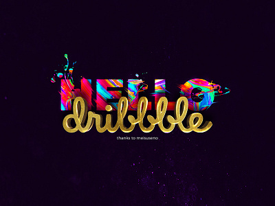 HELLO dribbble colorful gold paint texture