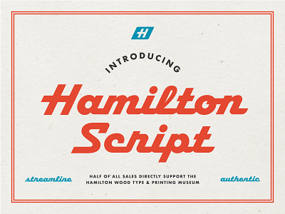 Hamilton Script Typeface on www.FontSeed.com design font hamilton printing script streamline typeface wood type