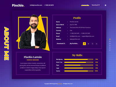 Pinchio - Personal Resume PSD Template