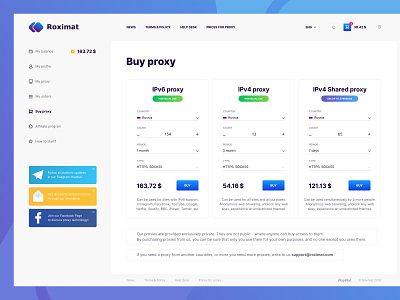 Roximat - proxy shop card design dribbble figma frame layout proxy shop store ui ux website