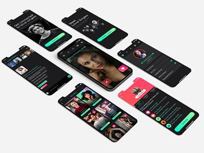 iOS Dating App UI Design branding dating design ui ux