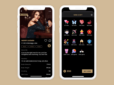 iOS Dating App GIFT Screens app branding dating design ui ux