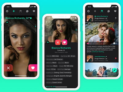 Dating App Discover & Moments app branding dating design ui ux