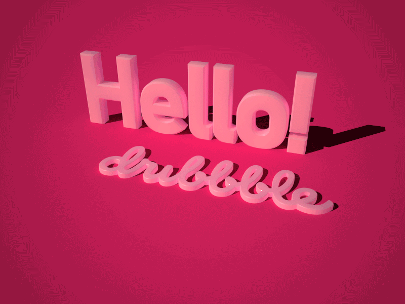 Hello Dribbble! 3d 3d animation animation cinema 4d motion art render