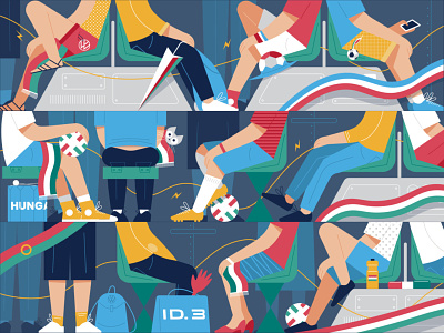 UEFA 2021 illustrations adobeillustrator budapest character characterdesign combino decor europe flat football funny illustration tram uefa