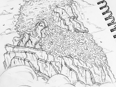 Rock giant (sketch) characterdesign clouds drawing illustration mountain pencil rock sketch