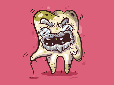 Tooth illustration adobeillustrator character characterdesign crazy drawing funny illustration old sketch tooth wacom wisdomteeth