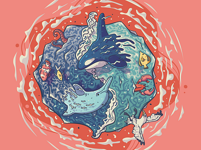 Sea Yin-Yang illustration