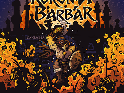 Koron A Barbar attack barbarian beer castle characterdesign craftbeer illustration label smoke