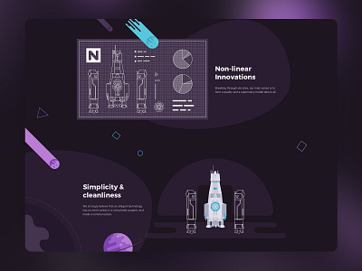 NLV8 Onepager illustrations flat flatdesign illustration landing planet space ui uidesign website