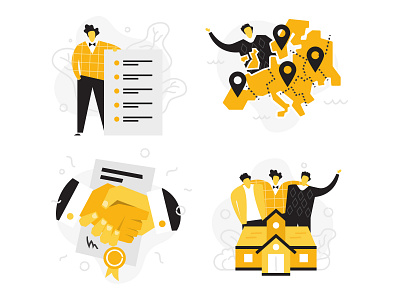 Flat illustrations for a web project