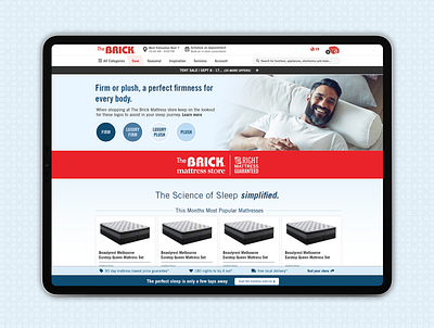 TheBrick.com Mattress Landing Page branding design ecom ecommerce mattress online store sleep web web design