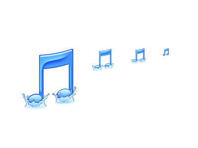 Little Splashes 128px 16px 32px 48px blue icon music note splash water