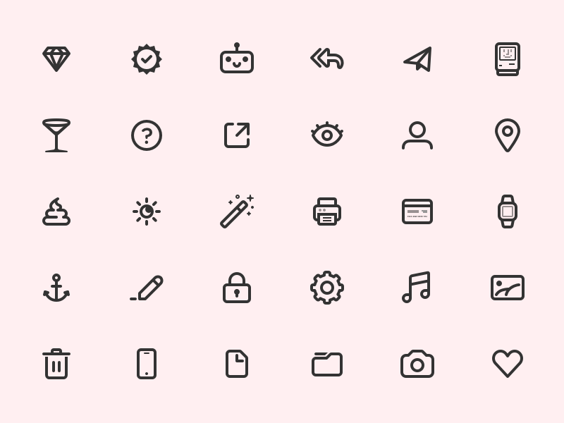 365 Icons (so far) by Robbie Pearce on Dribbble