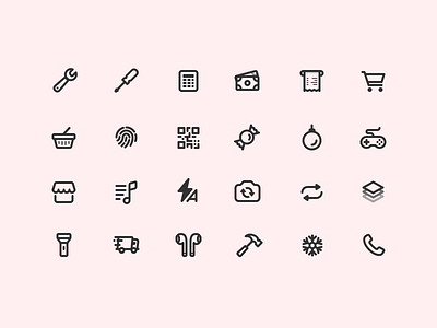 365 Icons (Progress) airpods black icons line money music phone pink tools