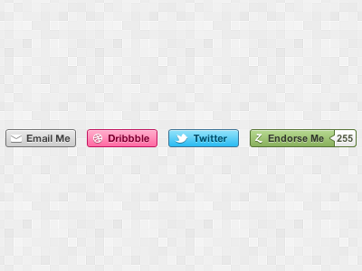 Zerply Style Buttons button buttons dribbble email heart of pixels twitter zerply