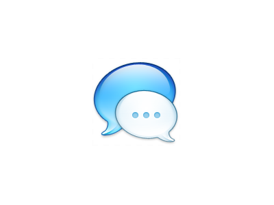 Messages Icon (Release!) blue bubble bubbles chat dock icon messages os white x