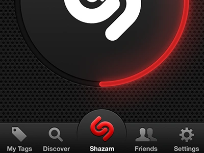 (SHAZAM)ᴿᴱᴰ bar black blue dark iphone nipple red shazam tab tabbar ui